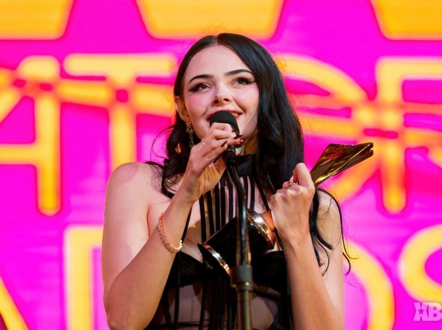 Bree Sky accepting the 2026 XMA Rising Clip Creator of the Year award at M2 Miami